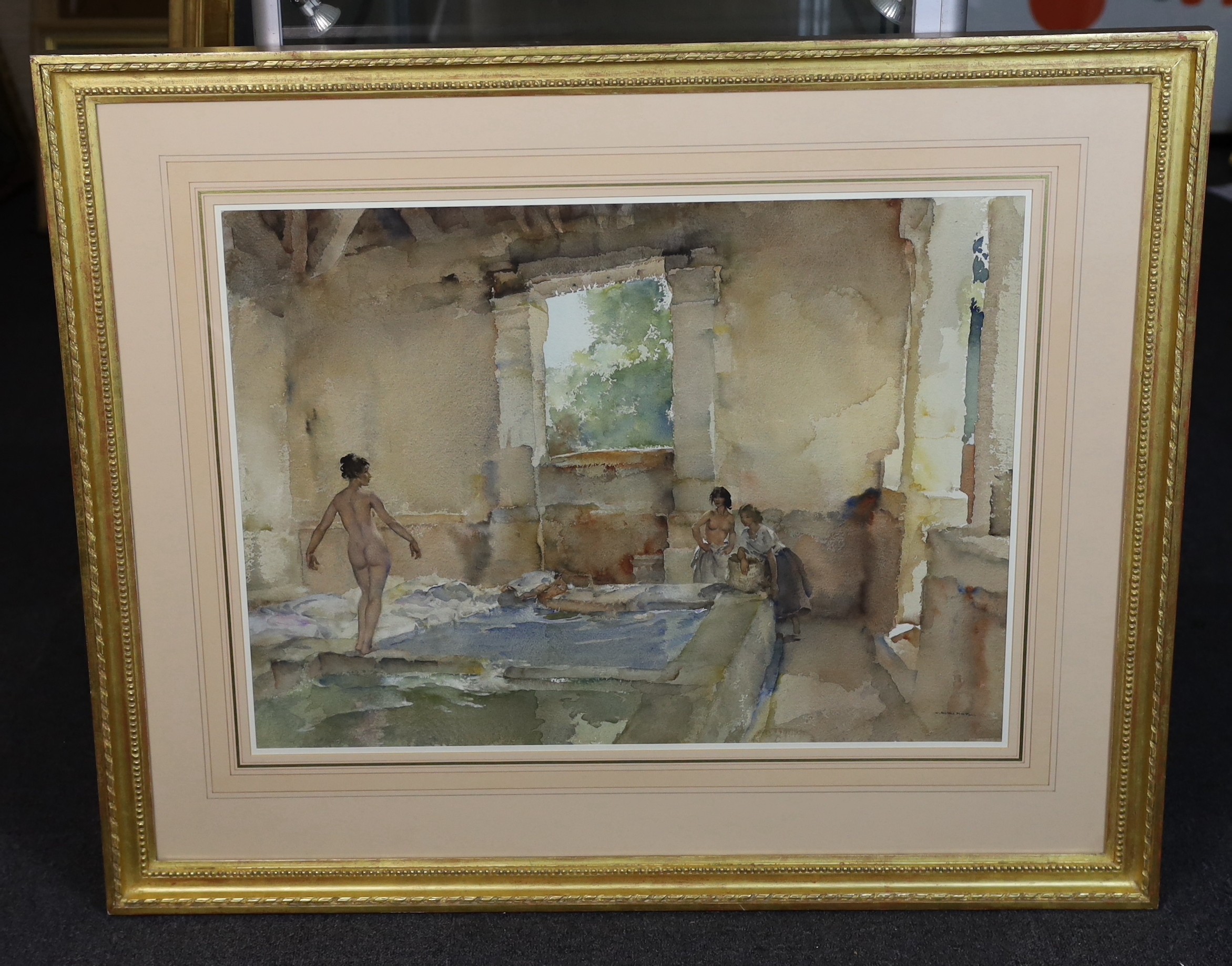 Sir William Russell Flint (British, 1880-1969), 'Lavoir, La Bastide', watercolour, 51 x 68cm